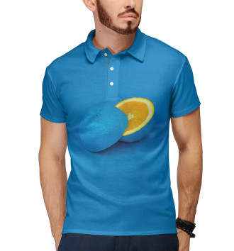 Мужское Рубашка поло Синий апельсин