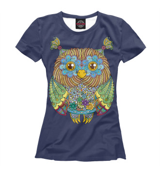 Женская Футболка Friendly Zentangle Owl