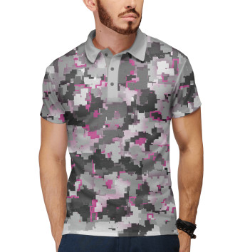 Мужское Рубашка поло Розовый пиксель