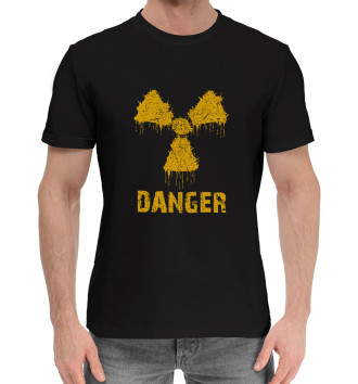 Мужская Хлопковая футболка Радиация опасность