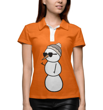 Женское Рубашка поло Крутой снеговик