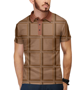 Мужское Рубашка поло Плитка шоколада