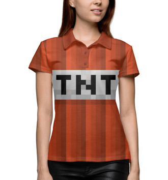 Женское Рубашка поло Minecraft TNT