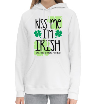 Женский Хлопковый худи Kiss me I'm Irish