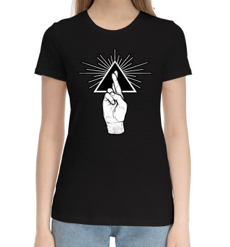 Женская Хлопковая футболка Рука просвещения