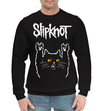 Мужской Хлопковый свитшот Slipknot Rock Cat