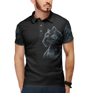 Мужское Рубашка поло Пантера в лунном свете