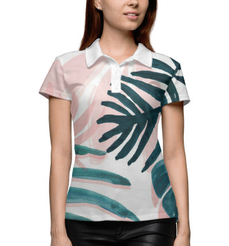 Женское Рубашка поло Пальмовые листья
