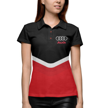 Женское Рубашка поло Audi Black & Red