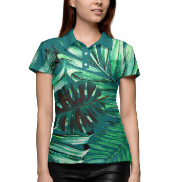 Женское Рубашка поло Пальмовые листья