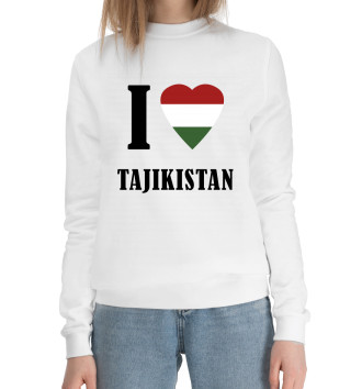 Женский Хлопковый свитшот I love Tajikistan