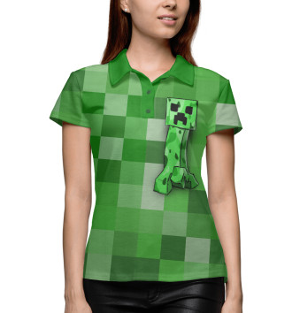Женское Рубашка поло Minecraft Creeper