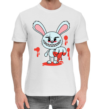 Мужская Хлопковая футболка Кролик маньяк