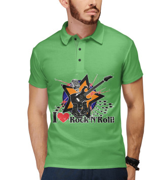 Мужское Рубашка поло I love Rock-n-nRoll