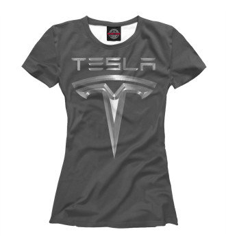 Женская Футболка Tesla Metallic