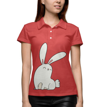 Женское Рубашка поло Белый кролик