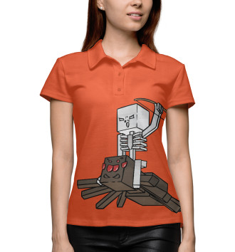 Женское Рубашка поло Minecraft Зомби
