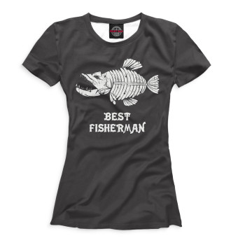 Женская Футболка Лучший рыбак
