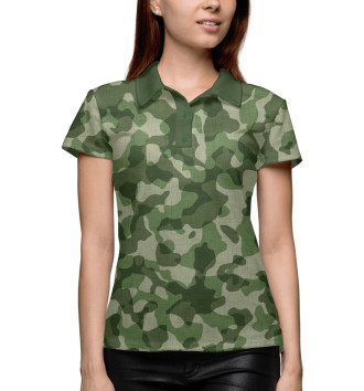 Женское Рубашка поло Зелёный камуфляж