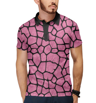 Мужское Рубашка поло Шерсть  розового жирафа