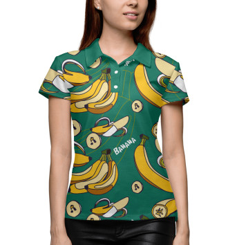 Женское Поло Banana pattern