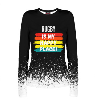 Женский Лонгслив Rugby Is My Happy Place!