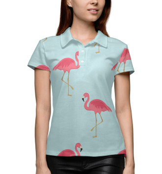 Женское Рубашка поло Фламинго