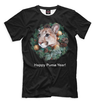 Мужская Футболка Happy Puma Year!
