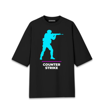 Мужская Хлопковая футболка оверсайз Counter Strike Gaming top