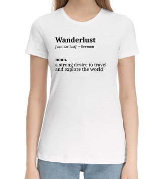 Женская Хлопковая футболка Wanderlust