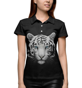 Женское Рубашка поло Белый тигр