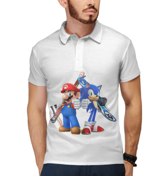 Мужское Рубашка поло Mario and Sonic