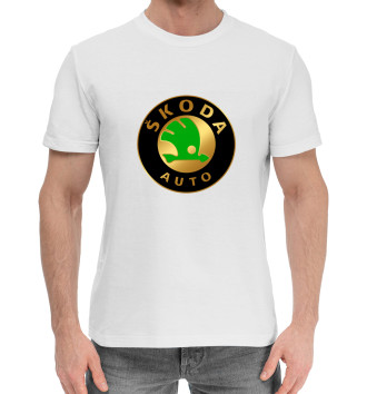 Мужская Хлопковая футболка Skoda Gold