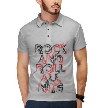 Мужское Рубашка поло Rock And Roll all nite