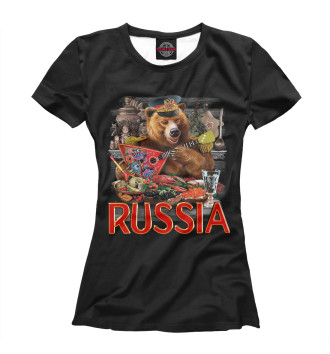 Женская Футболка Русский Медведь