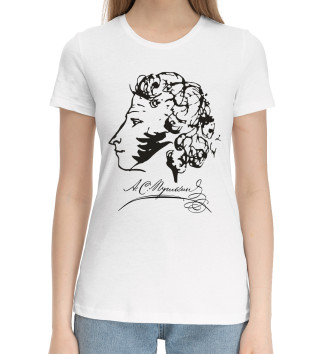 Женская Хлопковая футболка Пушкин