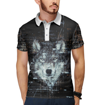 Мужское Рубашка поло Lonely Virtual Wolf