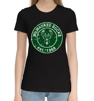 Женская Хлопковая футболка Milwaukee Bucks