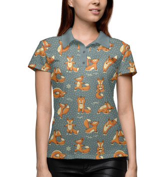 Женское Рубашка поло Foxes yoga