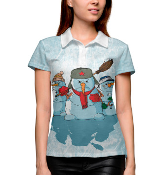 Женское Рубашка поло Уличные боевые снеговики