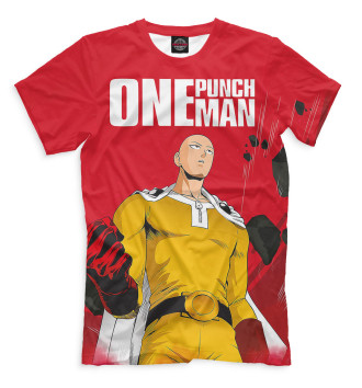 Мужская Футболка One-Punch Man сайтама красный