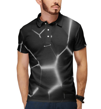 Мужское Рубашка поло 3D ПЛИТЫ | ЧЕРНО-БЕЛЫЙ | РАЗЛОМЫ