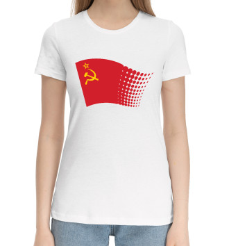 Женская Хлопковая футболка СССР - Флаг