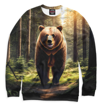 Свитшот для девочек Медведь в лесу