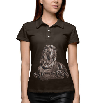 Женское Рубашка поло Шоколадный лев