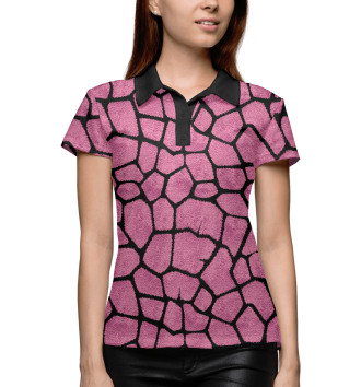 Женское Рубашка поло Шерсть  розового жирафа