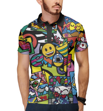 Мужское Рубашка поло Emoji Romero Britto