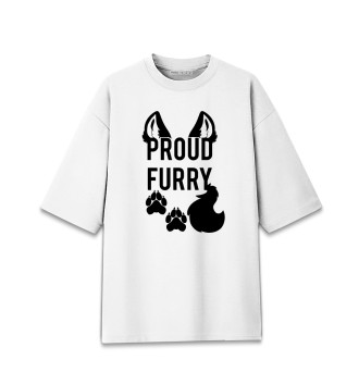 Женская Хлопковая футболка оверсайз Proud Furry