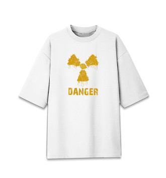 Женская Хлопковая футболка оверсайз Радиация опасность