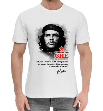 Мужская Хлопковая футболка Che (белый фон)